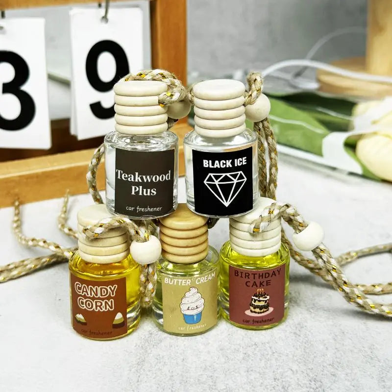 Luxury Hanging Car Air Freshener Diffuser – Long-Lasting Natural Fragrance Oil (8ml)