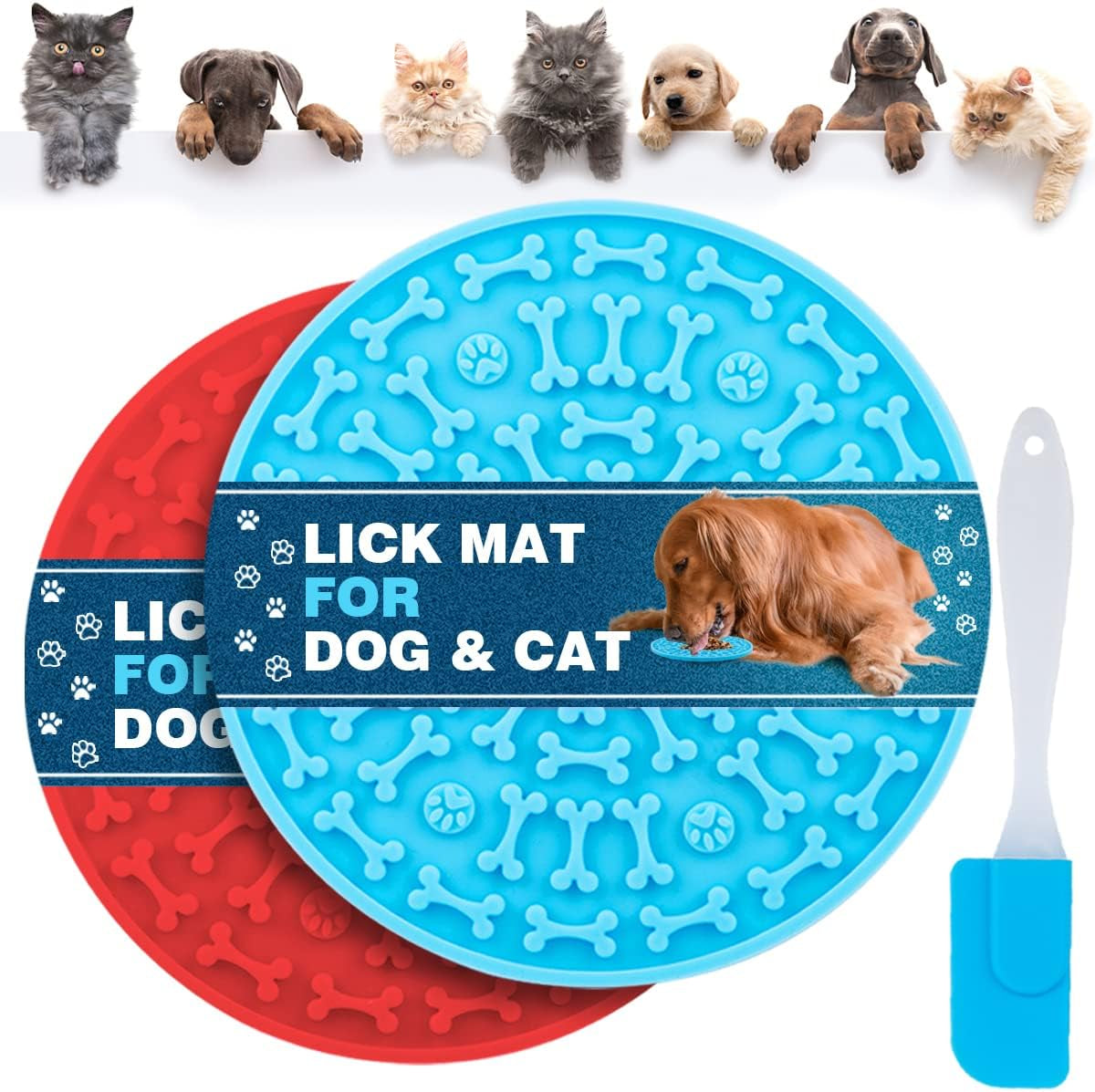 Dog Lick Mat 2-Pack – Suction Slow Feeder for Bath & Grooming