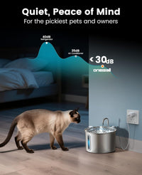 Stainless Steel Cat Fountain – 2L Anti-Spill Water Dispenser