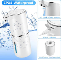 Touchless Soap Dispenser – 2-Pack, USB Rechargeable