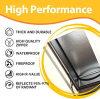 Attic Door Insulation Cover – R15.5 Aluminum Foil Attic Stair Insulator, Fireproof Zipper Tent, 25" x 54" x 11"