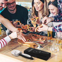 Pizza Cutter Wheel – Heavy Duty Stainless Steel Pizza Slicer with Non-Slip Handle & Finger Guard