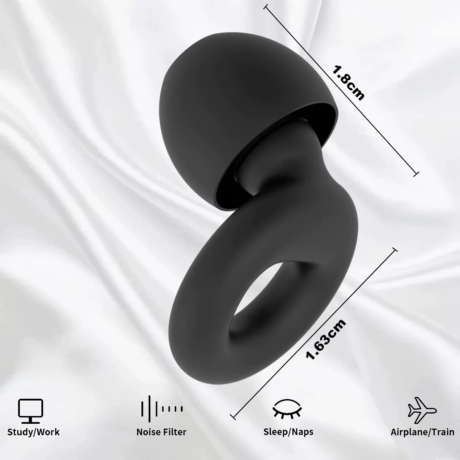 Premium Silicone Earplugs — Waterproof Noise Cancelling Ear Plugs for Sleeping, Swimming, Snoring & Travel