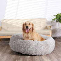 Calming Donut Dog Bed 30" – Fluffy Washable Bed for Large Dogs