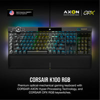 Corsair K100 RGB Gaming Keyboard – Optical-Mechanical, OPX Switches
