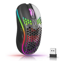 Wireless RGB Gaming Mouse – 2.4G Rechargeable Ergonomic Mouse with 6 Buttons & Adjustable DPI