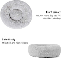 Calming Donut Dog Bed 30" – Fluffy Washable Bed for Large Dogs