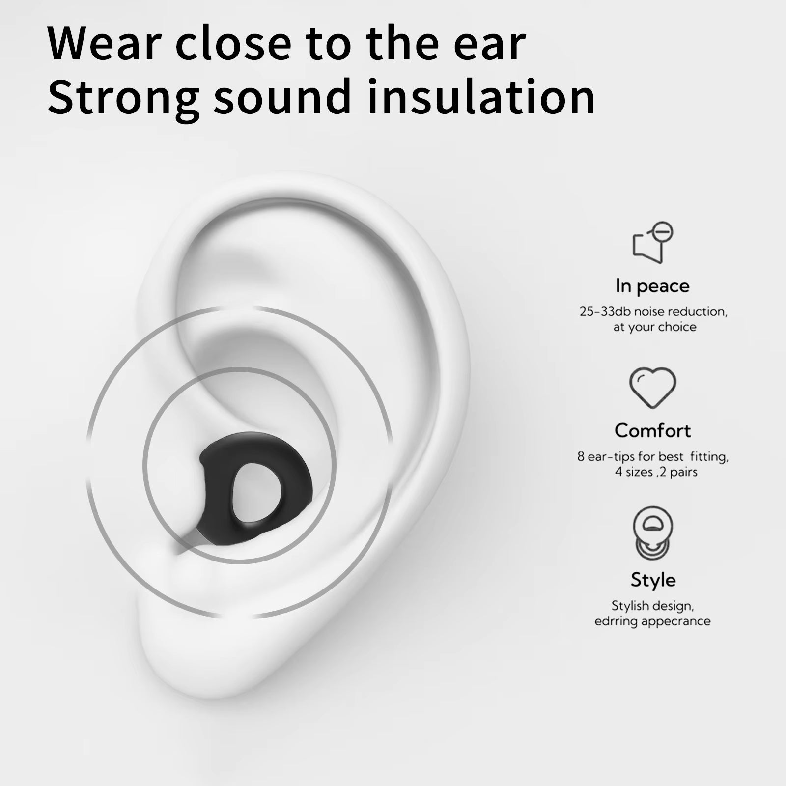 Premium Silicone Earplugs — Waterproof Noise Cancelling Ear Plugs for Sleeping, Swimming, Snoring & Travel