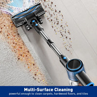 Cordless Stick Vacuum Cleaner with 3 Cleaning Modes, Anti-Tangle Brush, 1.5L Dust Cup – Lightweight Portable Vacuum for Carpets, Hard Floors, Pet Hair & Car Cleaning