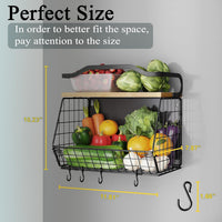 Magnetic Fridge Basket with Wood Lid – Fruit & Veggie Storage