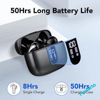 Wireless Earbuds Bluetooth 5.3 – 50H Playtime, Noise Reduction
