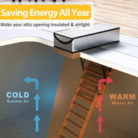 Attic Door Insulation Cover – R15.5 Aluminum Foil Attic Stair Insulator, Fireproof Zipper Tent, 25" x 54" x 11"