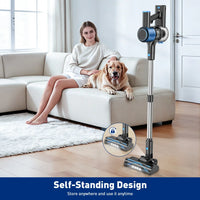 Cordless Stick Vacuum Cleaner with 3 Cleaning Modes, Anti-Tangle Brush, 1.5L Dust Cup – Lightweight Portable Vacuum for Carpets, Hard Floors, Pet Hair & Car Cleaning
