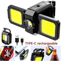 Mini USB Rechargeable COB Keychain Flashlight