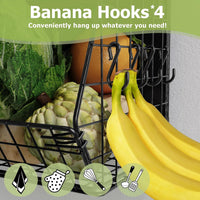 Magnetic Fridge Basket with Wood Lid – Fruit & Veggie Storage
