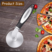 Pizza Cutter Wheel – Heavy Duty Stainless Steel Pizza Slicer with Non-Slip Handle & Finger Guard