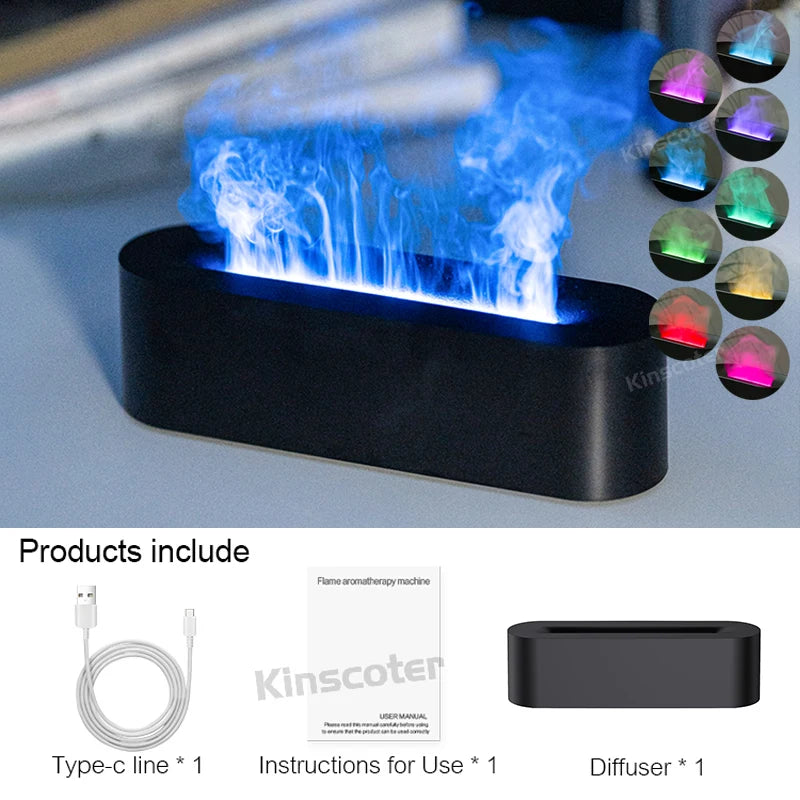 KINSCOTER Flame Aroma Diffuser with RGB Light
