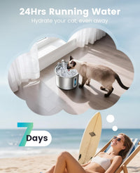 Stainless Steel Cat Fountain – 2L Anti-Spill Water Dispenser