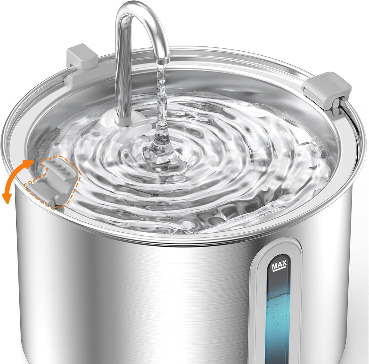 Stainless Steel Cat Fountain – 2L Anti-Spill Water Dispenser