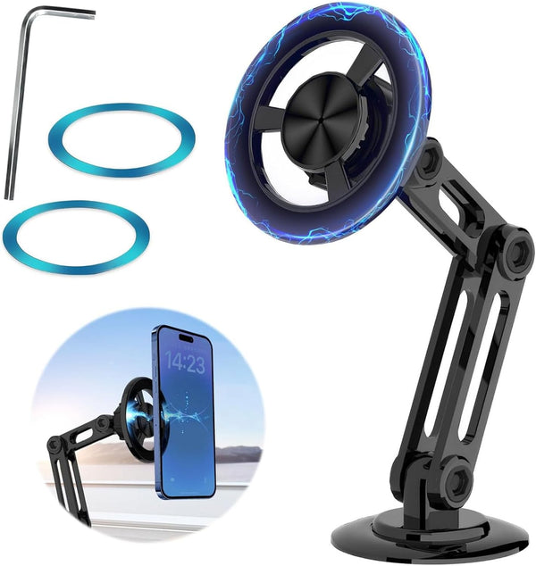 360° Magnetic Car Phone Holder – Strong Suction & Foldable